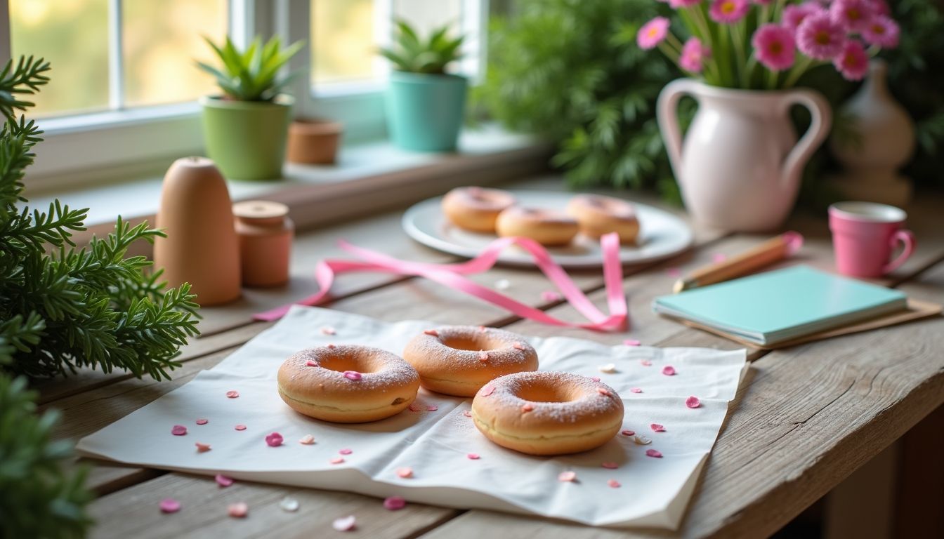 Eine frühlingshafte Bastelwerkstatt mit farbenfrohen Materialien für die Herstellung von Osterkränzen. Eine frühlingshafte Bastelwerkstatt mit farbenfrohen Materialien für die Herstellung von Osterkränzen.