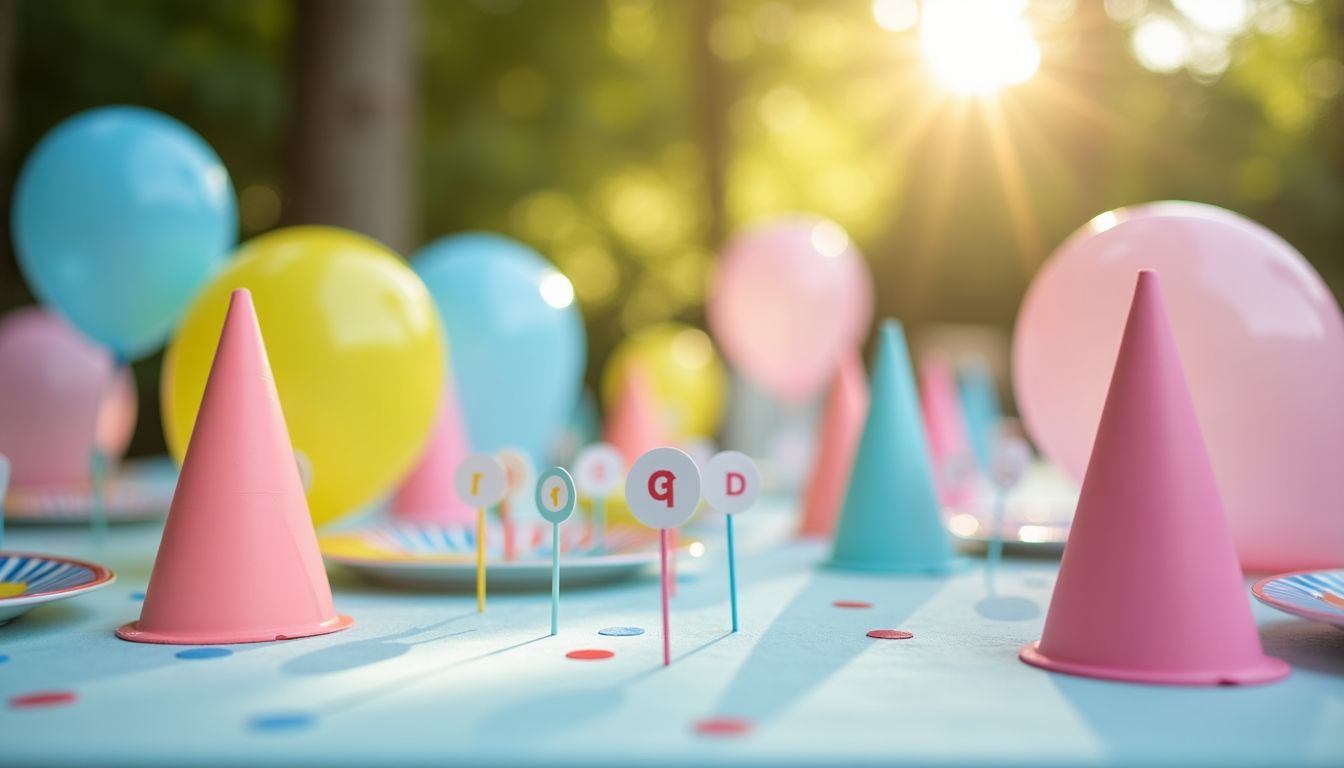 Ein buntes und einladendes Tischarrangement für eine Einschulungsparty. Ein buntes und einladendes Tischarrangement für eine Einschulungsparty.