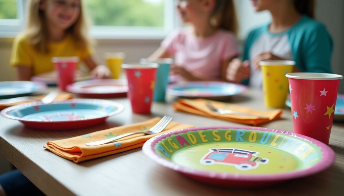 Eine fröhliche Tischdeko für eine Kinderabschlussfeier mit ABC-Thema. Eine fröhliche Tischdeko für eine Kinderabschlussfeier mit ABC-Thema.
