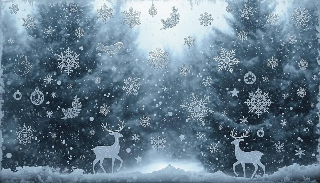 Winterliche Fensterbilder für Weihnachten