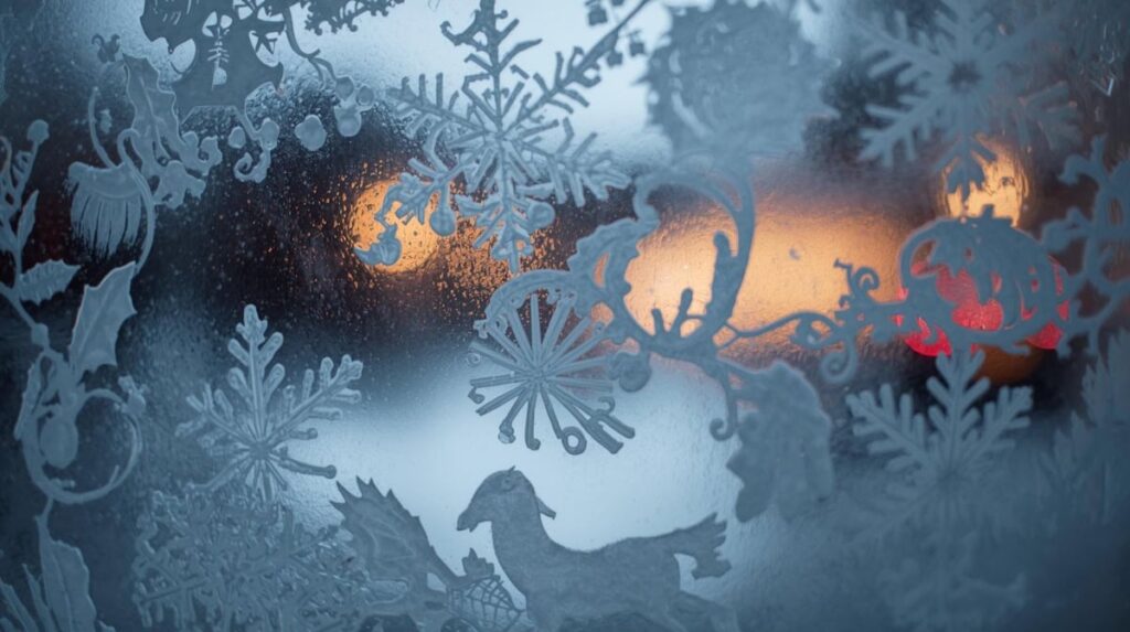 Winterliche Fensterbilder für Weihnachten