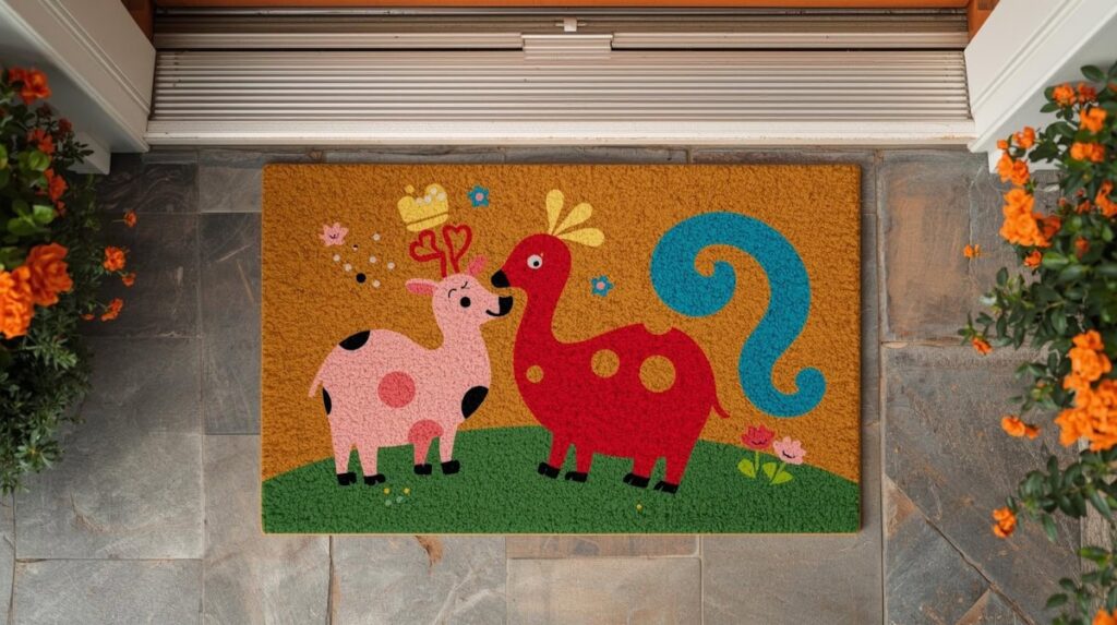 Lustige Fußmatte vor der Tür