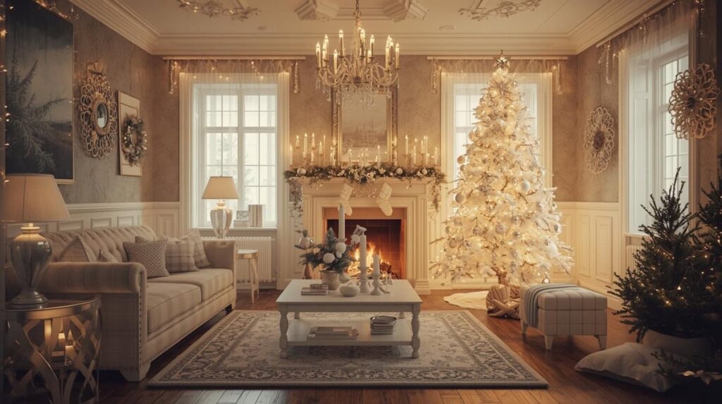 Weiße Weihnachtsdeko