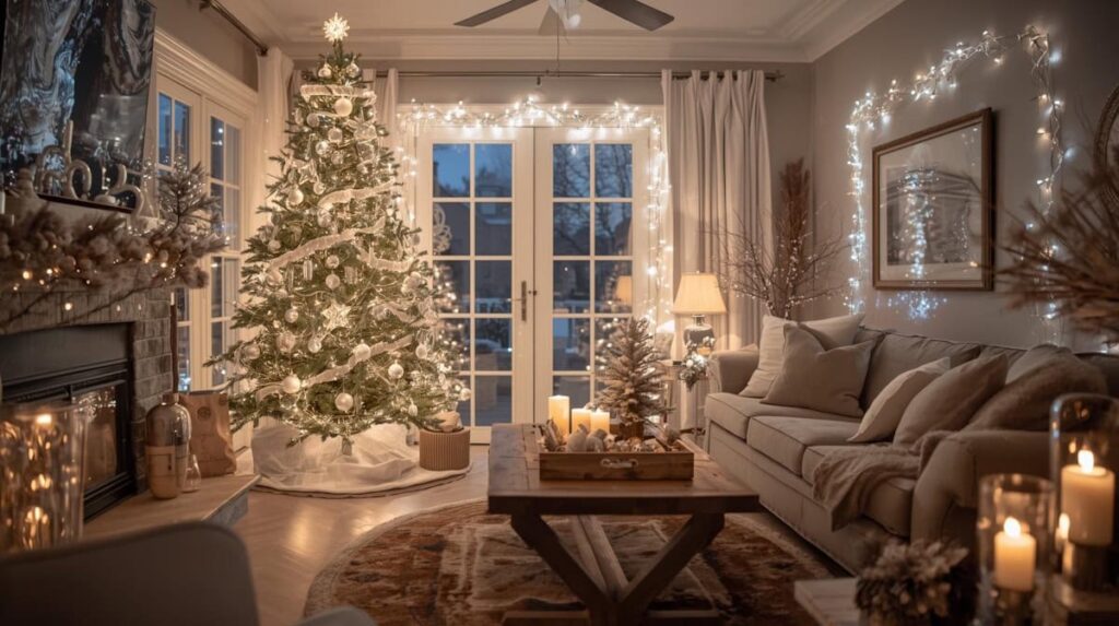 Weiße Weihnachtsdeko