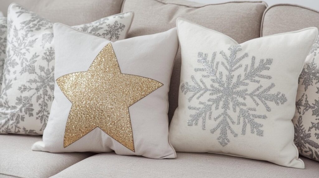 Deko-Kissen mit Winter- und Weihnachtsmotiven